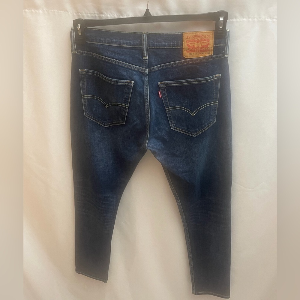 Levi’s 512 Slim Taper Jeans Dark Wash Stretch Denim Men’s 32x32 Classic - Picture 2 of 6
